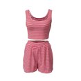 thumbnail image 6 of Stralyhd Two Piece Womens Lounge Set Summer Loose Sets Dressy Casual Knit Shorts Outfits Beach Vacation Matching Set with Pockets Red XXL, 6 of 6