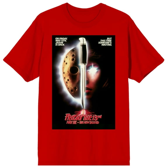 Men's Red Colored Graphic T-Shirt, Jason's Slasher Knife-M