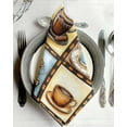 thumbnail image 2 of Cloth Napkins Retro Coffee Theme Stitching Art Washable Soft Kitchen Dinner Napkin Set of 4,Farm Cups Cappuccino Beans Reusable Cocktail Napkins for Wedding Holiday Party Event,20x20In, 2 of 7