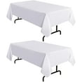 thumbnail image 1 of Paquete de 2 manteles beige de 60 x 84 pulgadas, mantel rectangular de 4 pies, mantel de poliéster lavable resistente a las manchas y arrugas para mesa de comedor, fiestas de buffet y camping Namotu CZJP-ZC49-3, 1 of 7