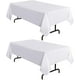 thumbnail image 1 of Paquete de 2 manteles beige de 60 x 84 pulgadas, mantel rectangular de 4 pies, mantel de poliéster lavable resistente a las manchas y arrugas para mesa de comedor, fiestas de buffet y camping Vhermosa CZJP-ZC49-6, 1 of 2