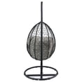 thumbnail image 4 of ACME Simona Hanging Chair, Beige Fabric & Black Wicker, 4 of 5