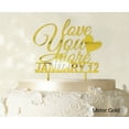thumbnail image 1 of Love You More Wedding Cake Topper Personalized Mirror Gold Cake Topper Cake Decorations Color Option Available 6-7 Inches Wide, 1 of 1
