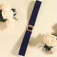 thumbnail image 3 of SWSMCLT Women's Fashion Belt For Dress Stretch Belt Date Embroidered Medium Buckle Boho Casual Round Braided Navy X-Small-Large, 3 of 5