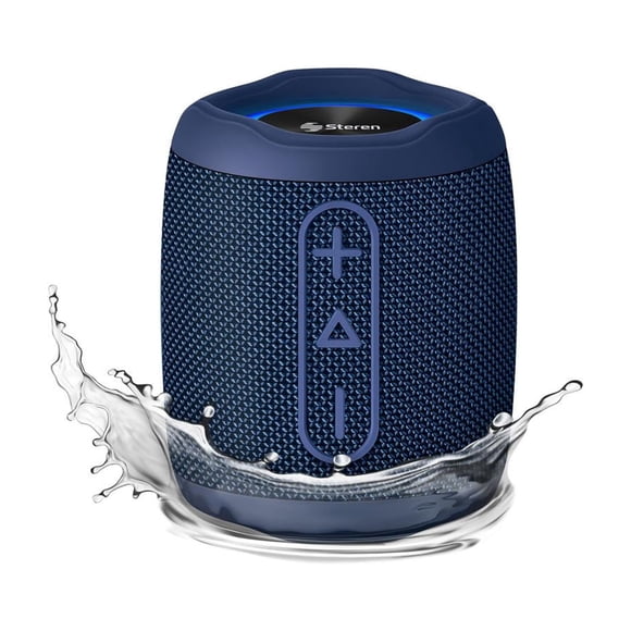 STEREN Bocina Bluetooth Splash Bass TWS chica color azul BOC-9100