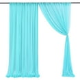 thumbnail image 2 of Mesh Curtain Wedding Arch Drapery White 5 X 10 Ft Light Blue Translucent Decorate Pink Window Decor Ornaments, 2 of 12