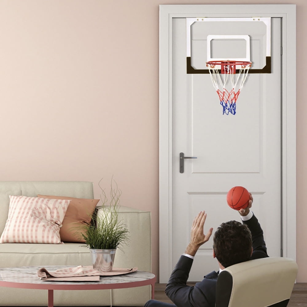 Spaco Mini Basketball Hoop,Wall Mounted Basketball Hoop,Over-The-Door Mini Basketball Hoop Includes Basketball and 2 Nets