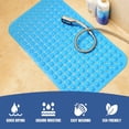 thumbnail image 3 of Shower Bathtub Mat Non Slip, 35*70 Inch, Soft Square Bath Mat for Tub with Suction Cups and Drain Holes, Stall Floor Mats for Bathroom - blue, 3 of 5