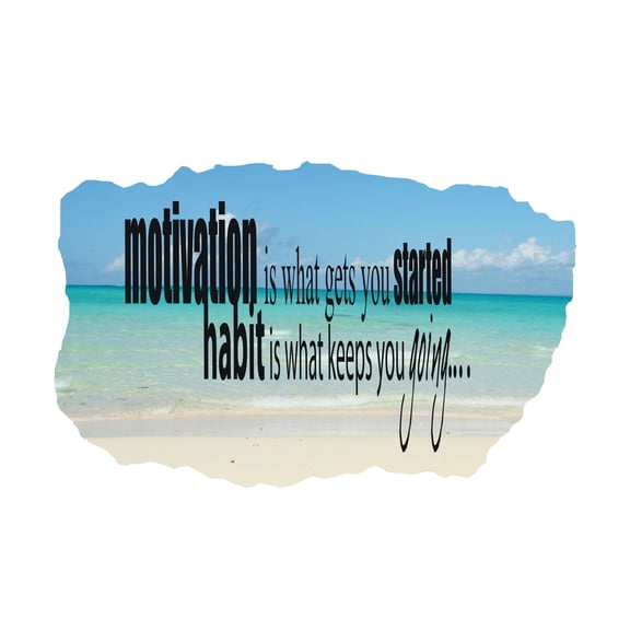 QUOTES - Home Living Room Inspirational Motivation Quotes Vinyl Wall Decoration Sea Ocean Beach Background Art Design Removable Bedroom Wall Decal Sticker 40" x 24"