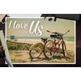 thumbnail image 2 of Bicycles and Beach Scene, I Love Us (12x18 Wall Art Poster, Room Decor), 2 of 3