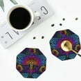 thumbnail image 5 of Balery 4 Pcs Indian Mandalas Dragonflyleather Coasters Set, Drink Table Cup Coasters For Living Room Kitchen Coffee Decor, 5 of 9