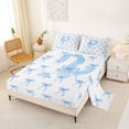 thumbnail image 2 of Erosebridal Blue Bow Letter P Bed Sheets for Girls, Watercolor Ribbon King Sheets, 4-Piece, 2 of 6