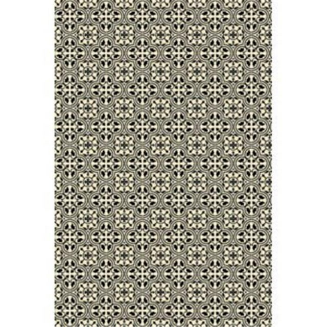 Aspen Brands RUG2BLK46 4 x 6 ft. Quad European Design Rug - Black & White