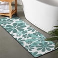 thumbnail image 2 of Teal Daisy Flower Pattern Bathroom Rugs Mat,Non Slip Microfiber Bathroom Rug,Rubber Backing,Soft Bathroom Mats for Bathroom Floor,Tub and Shower,47x17in(120x43cm), 2 of 5