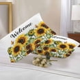 thumbnail image 2 of Waterproof Throw Pillow Covers Set of 2, 20x12 Inch Sunflower Decorative Pillowcases Outdoor Pillow Slip Cushion Covers Set for Couch Tent Summer Botanical Floral Welcome, 2 of 7