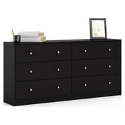 Tvilum Studio 6 Drawer Double Dresser for Adults, Black
