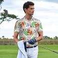 thumbnail image 6 of Balery Mushroom and Frogs Printed Men’s Short Sleeve Polo Shirt, Midweight Men's Shirt,Golf Polo shirts -, 6 of 9