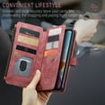 thumbnail image 6 of for iPhone 11 Case, Wallet Case with Card Holder Kickstand Magnetic Zipper Pocket Lanyard Strap Wristlet,Leather Flip Case Wallet for iPhone 11, Red, 6 of 10