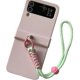 thumbnail image 3 of Korean Luxury Solid Color Case with Portable Rope Bracelet Chain for Samsung Galaxy Z Flip3 5G Z Flip5 Zflip5 Flip 4 Back Cover, 3 of 5