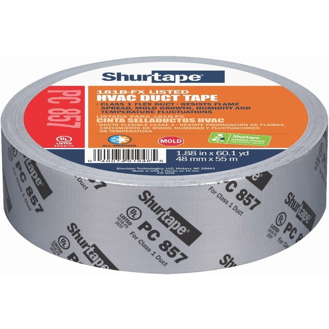 Cinta adhesiva Shurtape PC 857 UL 181B-FX, tela certificada, 48 mm x 55 m