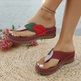 thumbnail image 5 of HNMKIU Summer Fashion Leaf Print Thong Sandals Comfortable Casual Beach Slippers for Women with Arch Support Outdoor Indoor Wear Flip Flops for Women ,6.5, 5 of 8