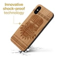 thumbnail image 3 of Case Yard Wooden Case Outside Soft TPU Silicone, Slim Fit Shockproof Wood Protective Phone Cover for Girls Boys Men and Women, Supports Wireless Charging Maya Mask Design case for iPhone-XS-Max, 3 of 7