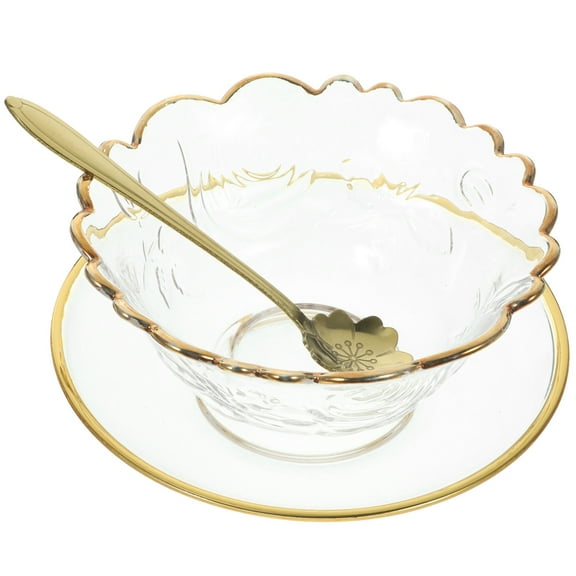 LEORX Large Glass Bowl for Hotel Use Transparent Perfect for Fruit Dessert and Salads 7.9 Inches