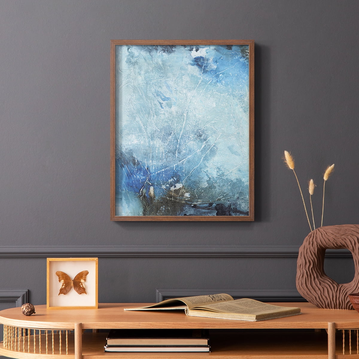 Coastal Seas III Framed Print in Brown Solid Wood Framed Print No Nail Hanging