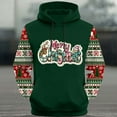 thumbnail image 4 of KeShDi Christmas Men's T-Shirts Fashion Men Casual Print Hooded Long Sleeve Drawstring Sweatshirt Top Green S, 4 of 5