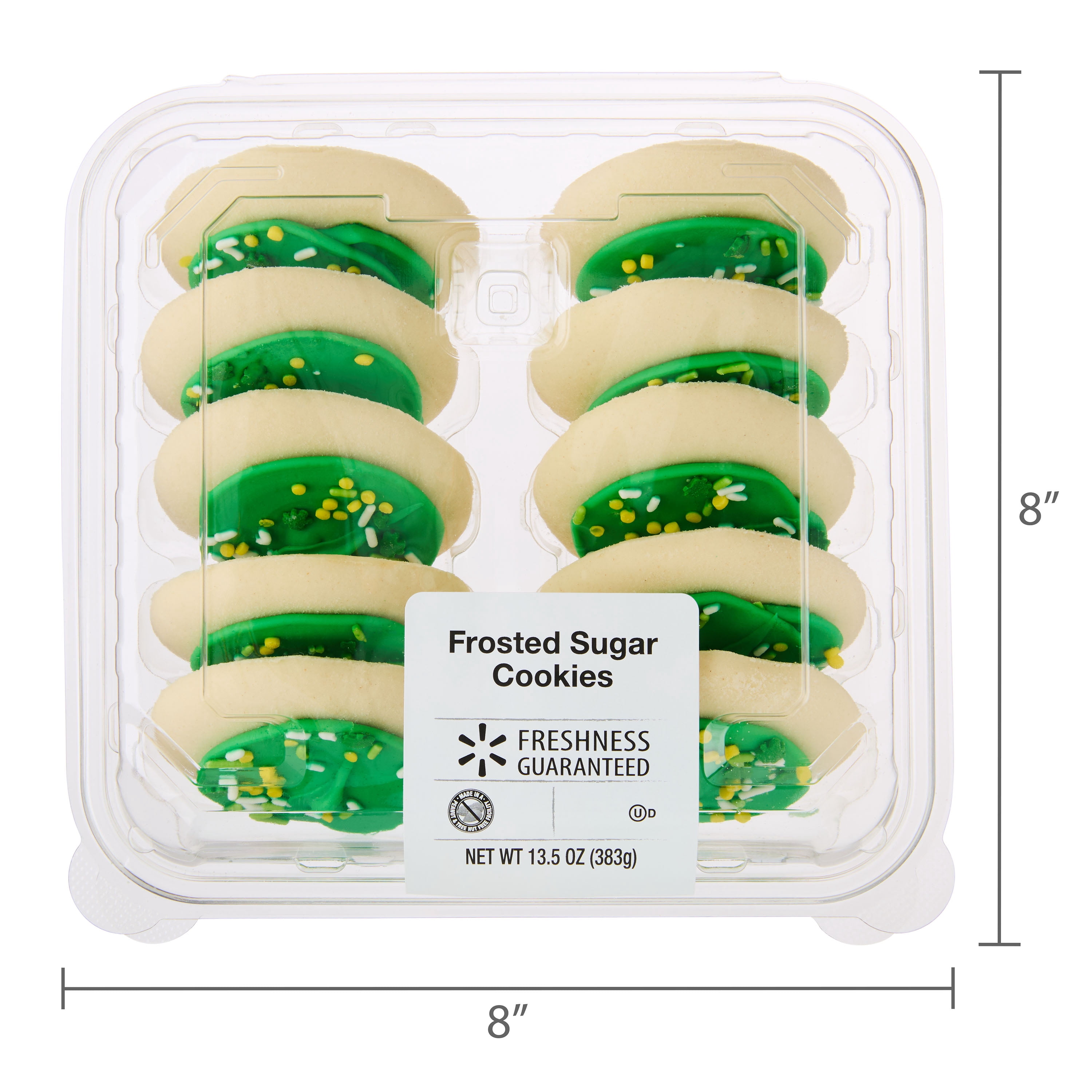 Freshness Guaranteed St. Patrick's Day Baked Frosted Sugar Cookies, 13.5 oz, 10 Count