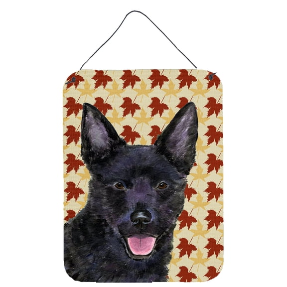 Australian Kelpie Fall Leaves Portrait Wall or Door Hanging Prints