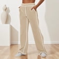 thumbnail image 4 of Kelon Women's Casual Loose Wide Leg Cozy Pants Yoga Sweatpants Comfy High Waisted Sports Athletic Lounge Pants with Pockets Brown, 4 of 4