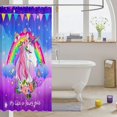 thumbnail image 3 of Rainbow Unicorn Fabric Shower Curtain 72" Wx78 L,Kawaii Bath Curtain Cute Cartoon Horse Princess Waterproof Shower Curtain Purple Blue Galaxy Curtains, 3 of 4