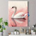 thumbnail image 4 of Qisvanset 12x16 Inch Pink White Swan Watercolor Canvas Wall Art, Elegant Bird Nature Lover Home Wall Gift, 4 of 8