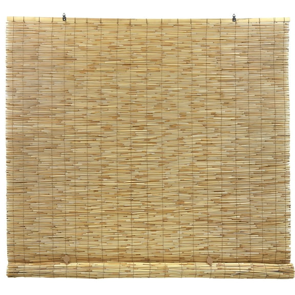 Radiance Cord Free Peeled and Polished Reed Roll-Up Outdoor Sun Shade, Multiple Sizes