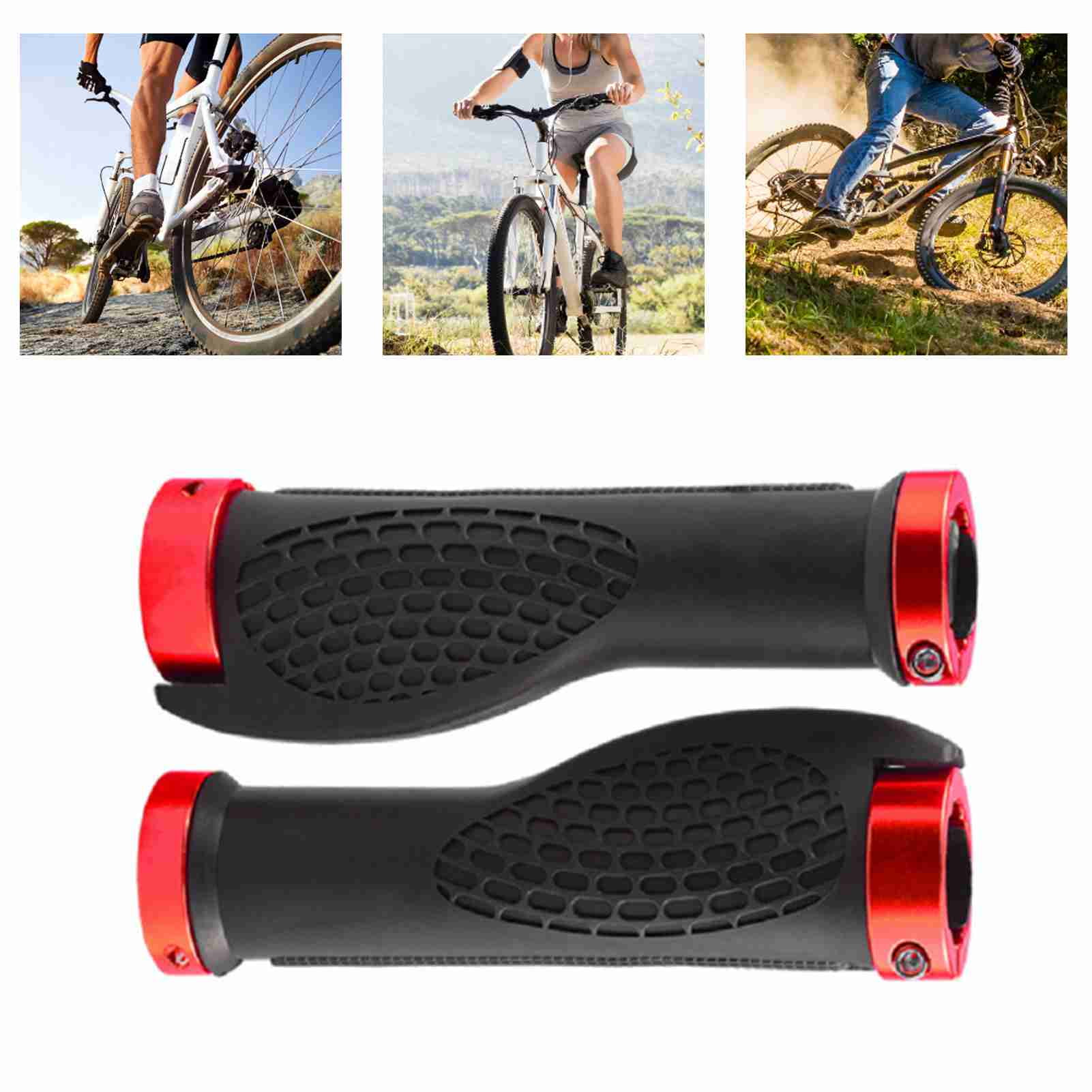1 Pair Bike Handlebar Grips Ergonomic Soft Comfortable Bike Rubber Handle Grip for Mountain Bike Folding Bike Walmart