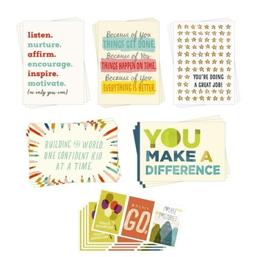 Hallmark Business Bulk Teacher Appreciation Gift Bundles (Affirming Cards & Magnets), 15 sets / 30 items