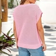 thumbnail image 5 of Womens Spring Tops 2026 Summer Shirts Crochet Cap Sleeve Sweater Pullover Cute Beach Vacation Clothes Pink L, 5 of 5