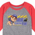 thumbnail image 3 of Paw Patrol - Rubble & Crew - Mix Is On The Fix - Toddler & Youth Raglan Graphic T-Shirt, 3 of 7