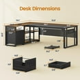 thumbnail image 2 of 71"  L Shaped  Executive Desk with Power Outlets, Modern Office Desk with File Drawers and Pegboard, Large Computer Desk, Walnut, 2 of 7