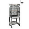 HQ 22 in. x 17 in. Opening Scroll Top Cage with Cart Stand - Platinum