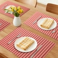 thumbnail image 2 of Unique Bargains Set of 6 Woven Placemats Washable Kitchen Mat Red, 2 of 6