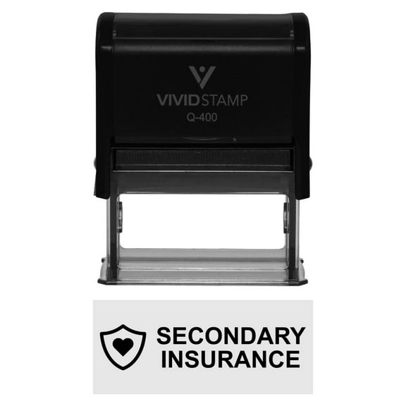 Vivid Stamp Secondary Insurance Medical Self-Inking Rubber Stamps (Blank Ink) - Q-400