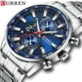 thumbnail image 5 of New Chronograph Quartz Men's Blue Watch CURREN Stainless Steel Business Wristwatch Luxury Relogio Masculino Male Brand Watches, 5 of 5