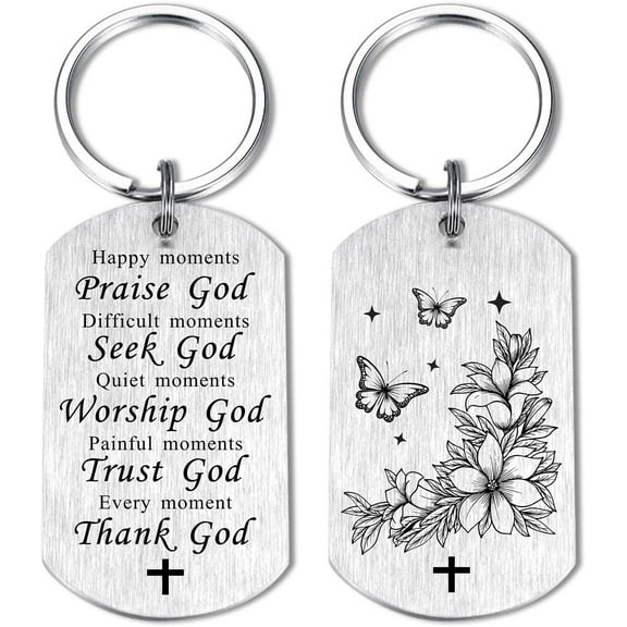 Religious Keychain Christian Gift for Women Men, Godly Ideas, Thank God Spiritual, Bible Verse Healing, Religion Halloween Christmas