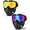 Colourful, Gold, variant on 2 Pieces Motorcycle Goggles Helmet Riding Goggles Glasses With Face Cover (Gray, Transparent)