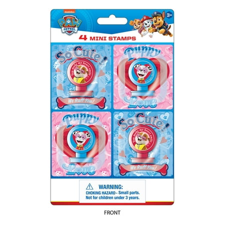 PAW Patrol Assorted Colors Valentine's Day Party Favors, 4 Count
