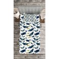 thumbnail image 3 of Ambesonne Narwhal Quilted Bedspread Set 2 Pcs, Watercolor Mammals, Twin Size, Dark Blue Yellow, 3 of 3