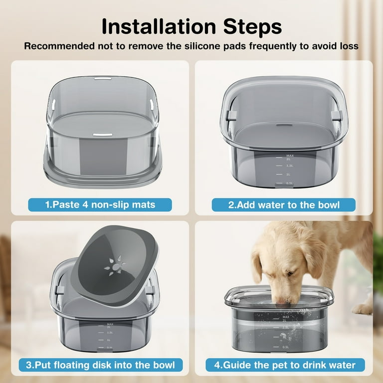 adjustable raised feeding bowls for dogs PETMAKER Adjustable Raised Dog Bowl Stand, Gray main image 1