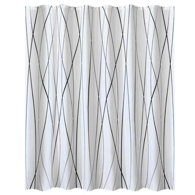Cortina de baño de ducha con rayas florales de poliéster, cortina de baño impermeable gruesa (M 180*180cm)